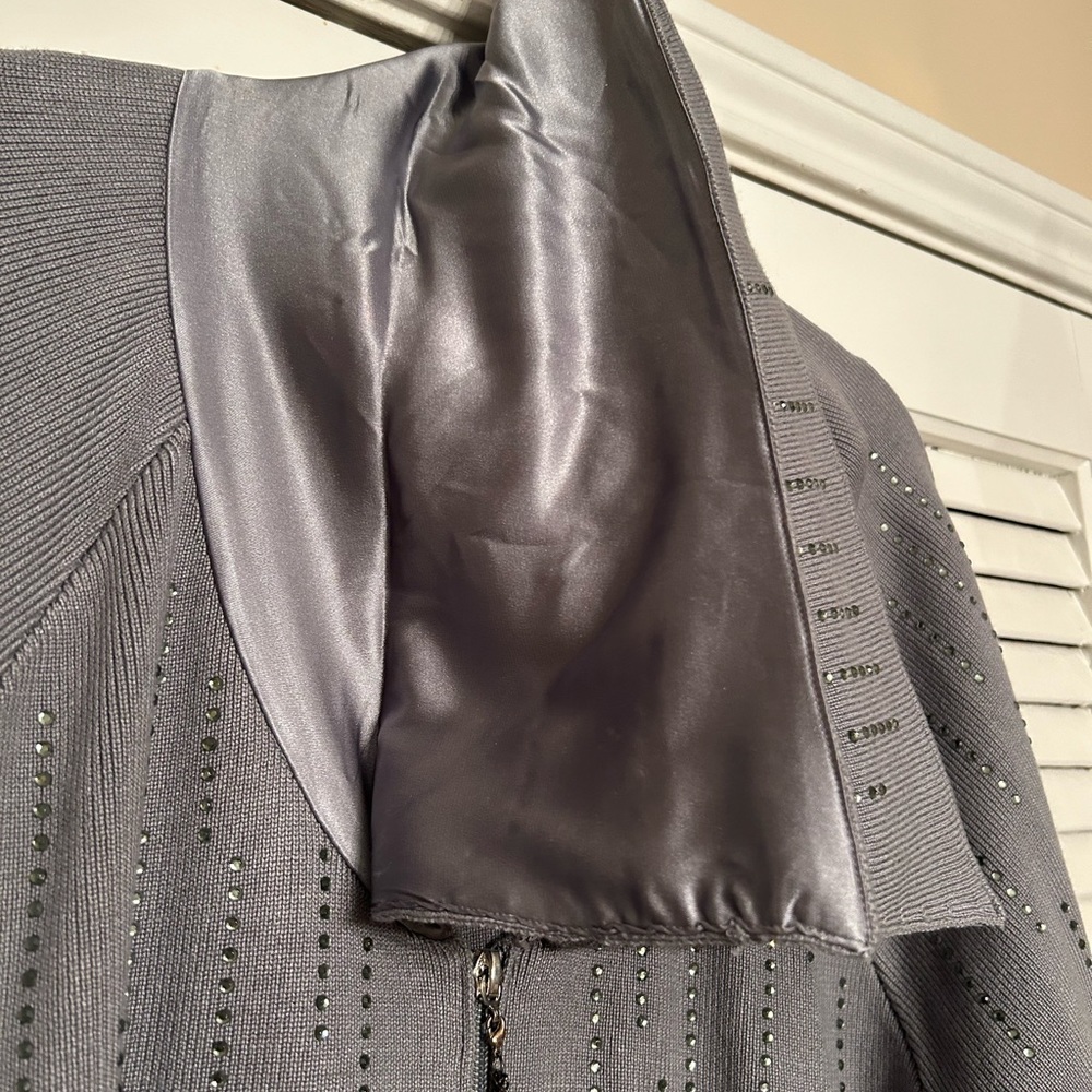 Gray Sweater Zipper Jacket 3X - Picture 8 of 11